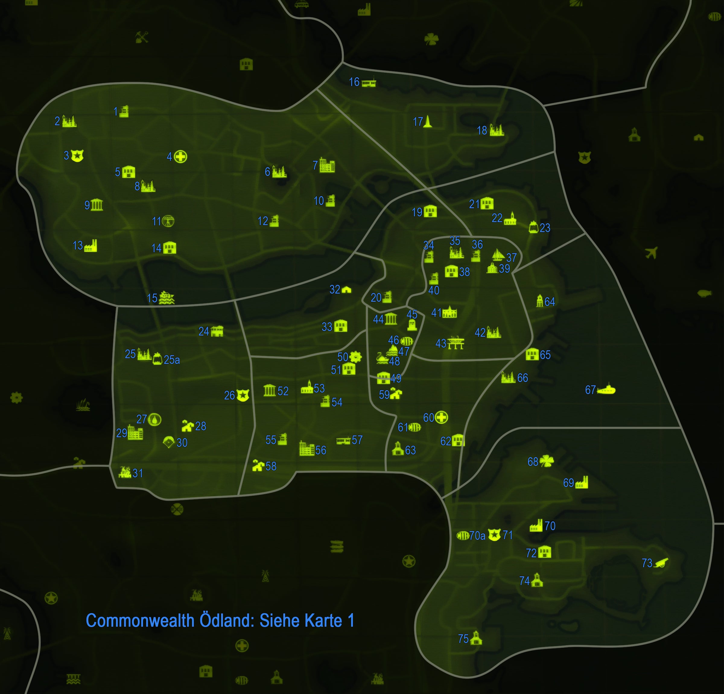 Fallout 4: Karte von Boston Stadt mit allen Orten | Eurogamer.de